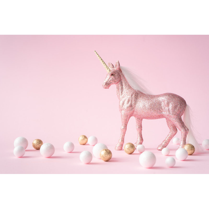 Pink Glitter Unicorn by Ivan101 - Wrapped Canvas Print, 61cm H x 91cm W x 3.8cm D