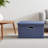 Navy Blue Storage Box Collapsible Essentials Fabric Decorative Bin