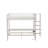 Twin over Full Loft Bed with Desk, LED Lights and Charging Outlet, White-1405069733
