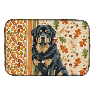 Tapis de séchage noir et brun tibétain