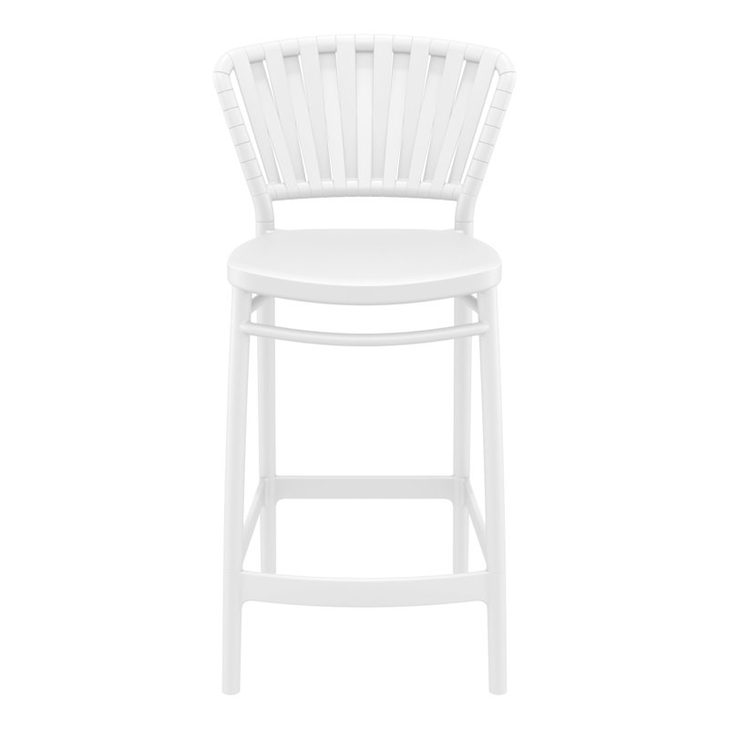 Tabouret de bar d'extérieur Newport, 25.6", Blanc