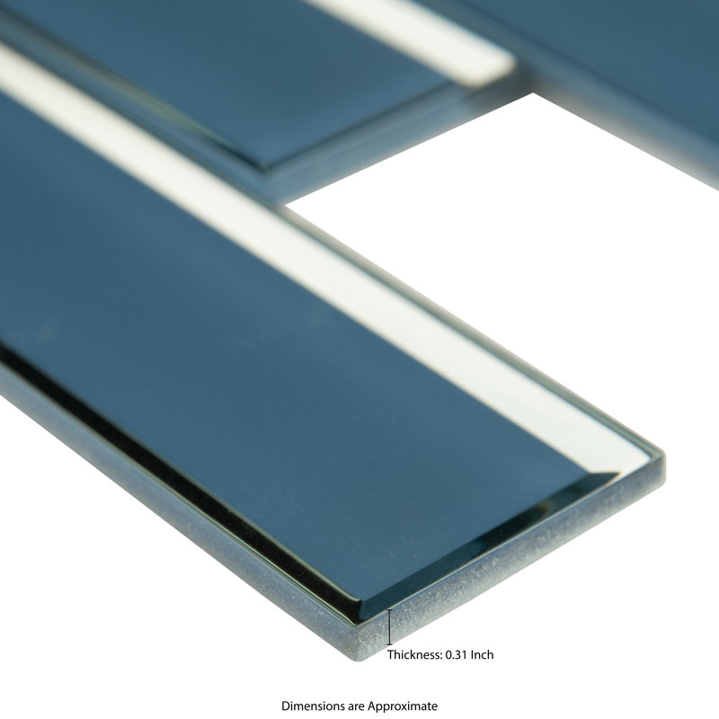 Subway 12 in. x 12 in. Glossy Glass Mosaic Wall Tile, Mizu