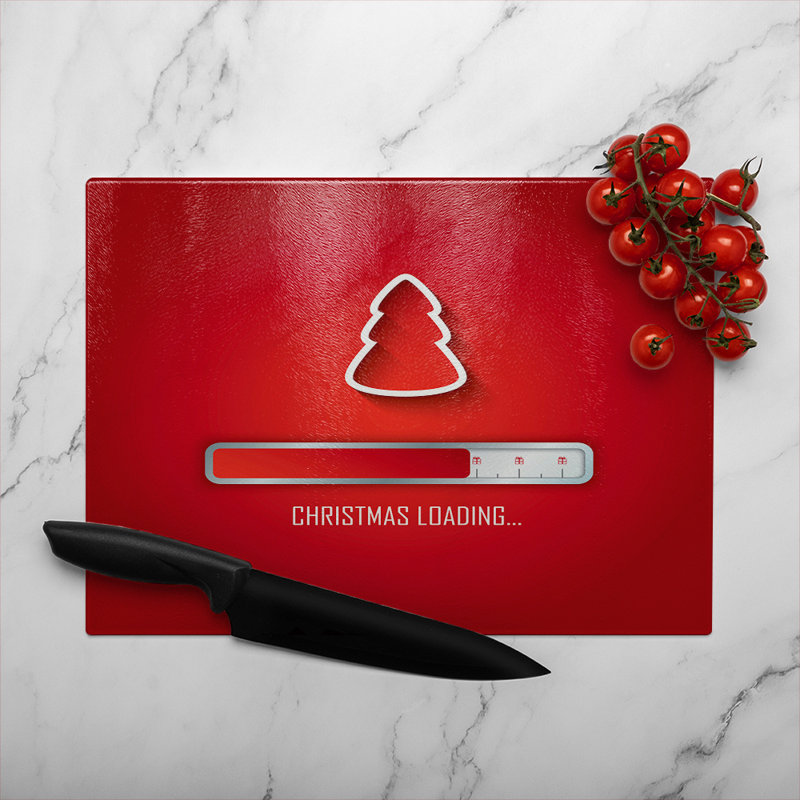 Christmas Loading Dining Glass Chopping Board, 40cm L x 28cm W