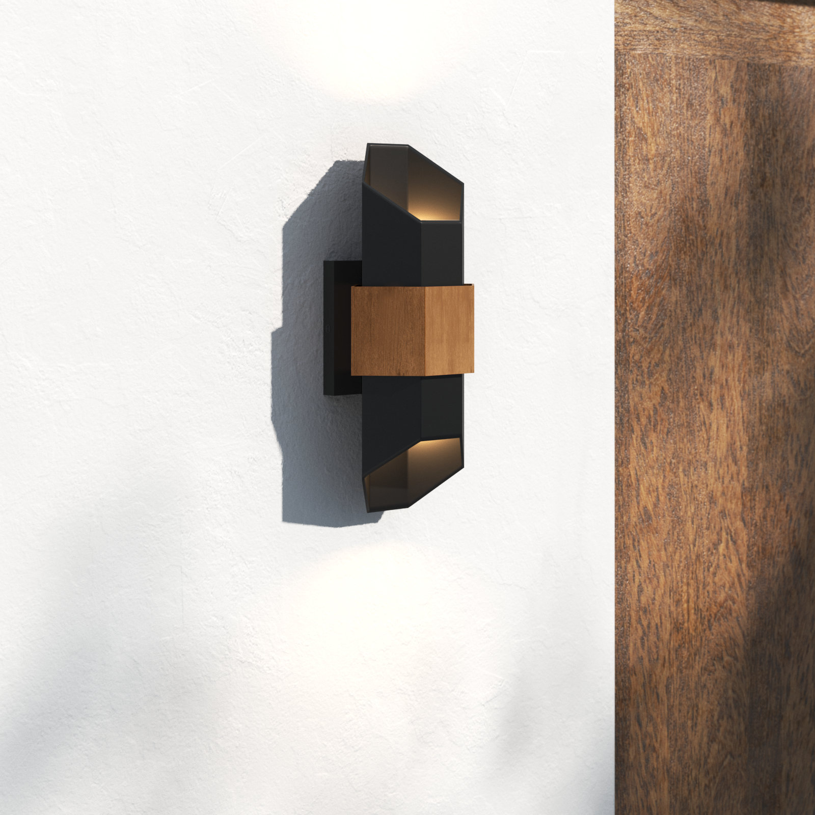 Betton Novelty Outdoor LED Wall Light, 15.25" H X 6.75" W, 12 W, Matte Black