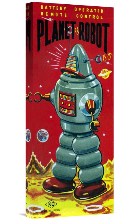 Global Gallery Planet Robot On Canvas By Retrobot Print 