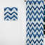 Rideau obscurcissant rétro à motif de chevrons bleu cobalt et blanc rétro - 1 panneau-107599257