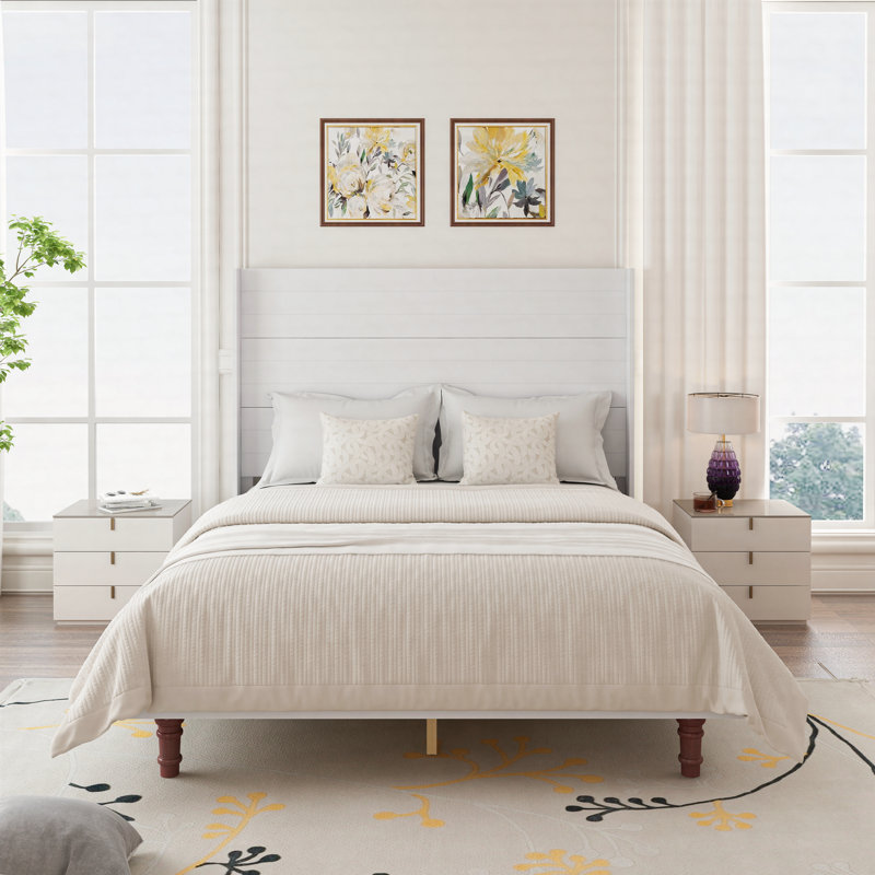 Stylish High Headboard Bed, 54 "High Headboard, High Quality, Comfortable High Back Design Ideal For Reading Or Relaxing,