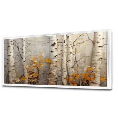 Élégance de bouleau d'automne - art mural grand arbre