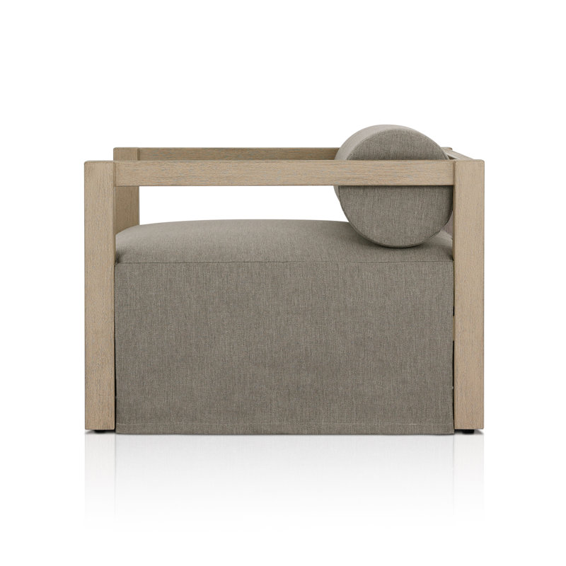 Verley Teak and Gray Outdoor Lounge Chair with Cushion