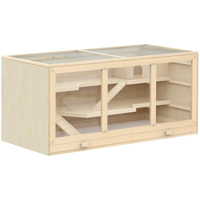 Extra Large Wooden Hamster Cage, Gerbil Cage, And Other Small Animal Habitat, Hamster Habitat With Opening Roof, Hut, Ramps