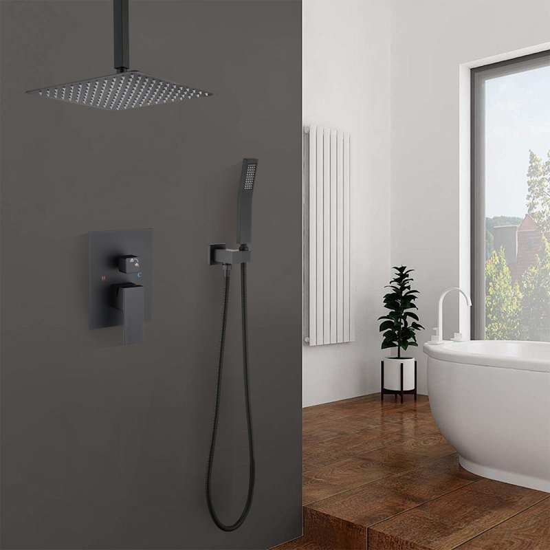Complete Shower System with Rough in-Valve, Brushed Gold