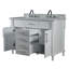Meuble-lavabo double 48 po avec plateau en marbre de Carrare blanc Aimee-Lynn-830631730