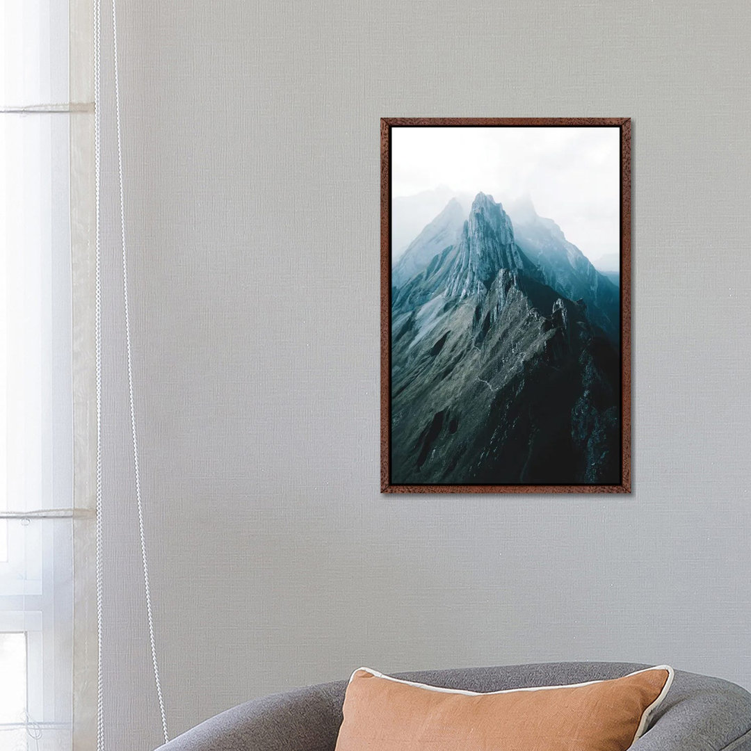 Swiss Mountain Peaks In Appenzell On A Hazy Day von Michael Schauer - Gallery-Wrapped Canvas Giclée on Canvas