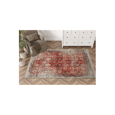 Tapis décoratif rétro bourgogne à motif abstrait traditionnel