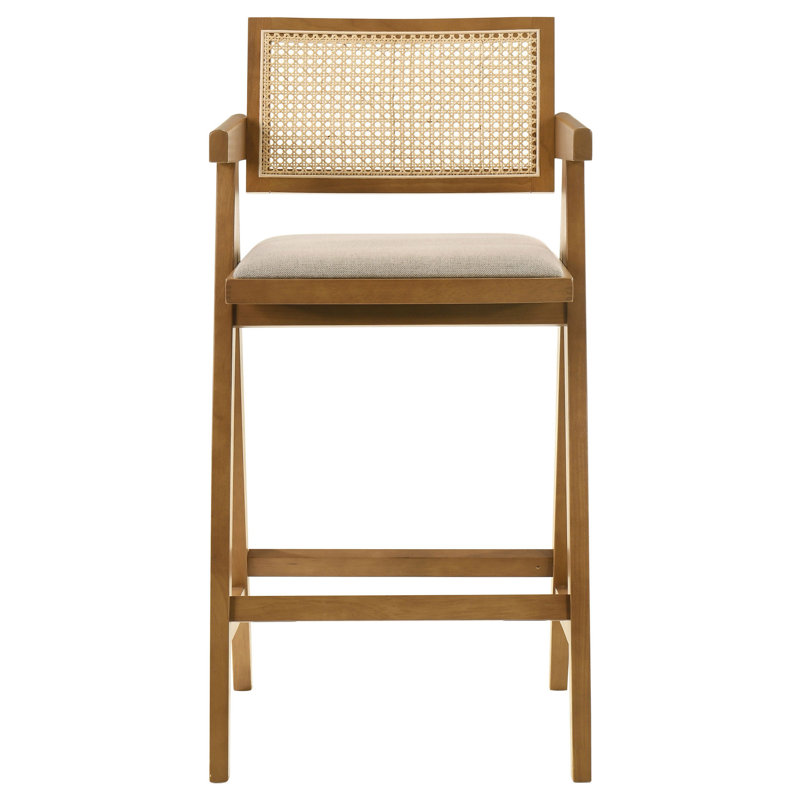 Alphild Upholstered Counter Stool with Solid Wood Frame