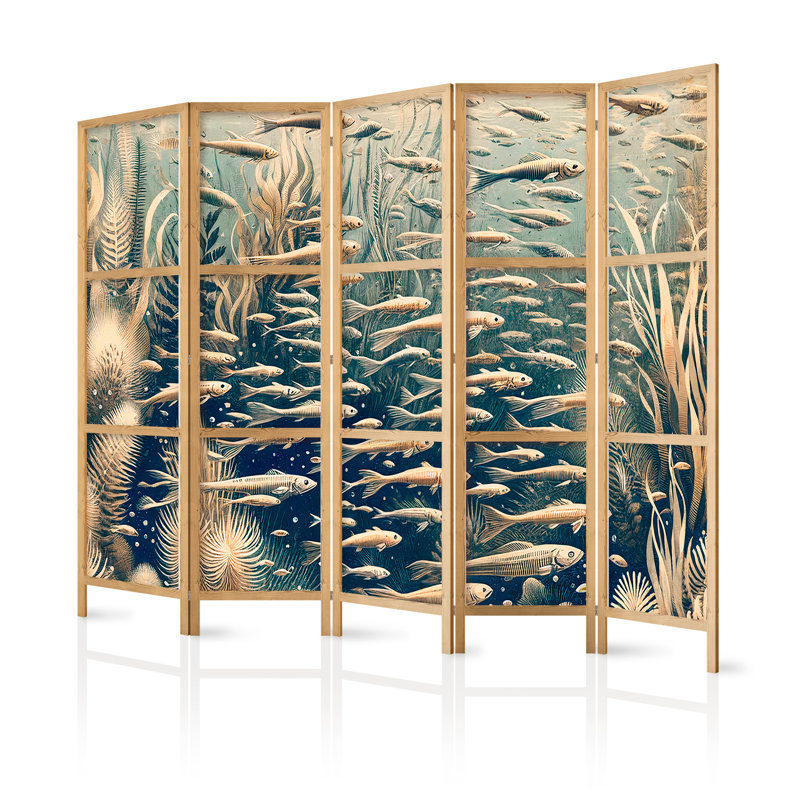 171cm H Solid Wood Folding Room Divider, 5, 171cm H x 225cm W x 1.2cm D