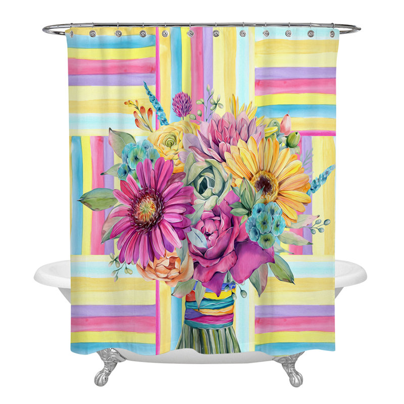 Rideau de douche simple Floral, H 83 po x l 70 po