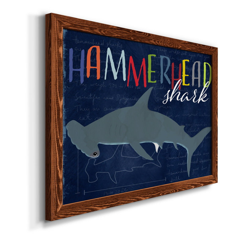 " Hammerhead Shark " Painting Print, 24" H x 18" W x 1.5" D, Maple