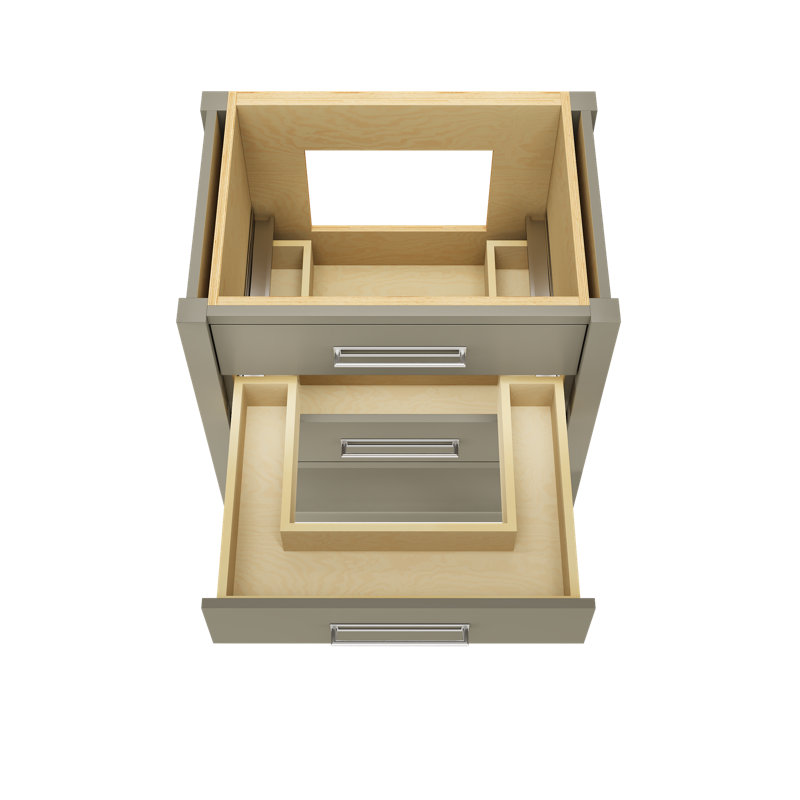 Kiawah Three-Drawer Single Bath Vanity, 30", French Olive, Polished Chrome