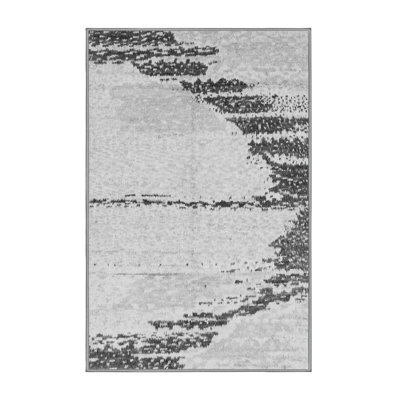Tapis abstrait gris tissé à la machine