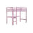 High Loft Bed, Rubber Wood Loft Bed with Safety Guardrail, built-in desk, ladder-1682814129