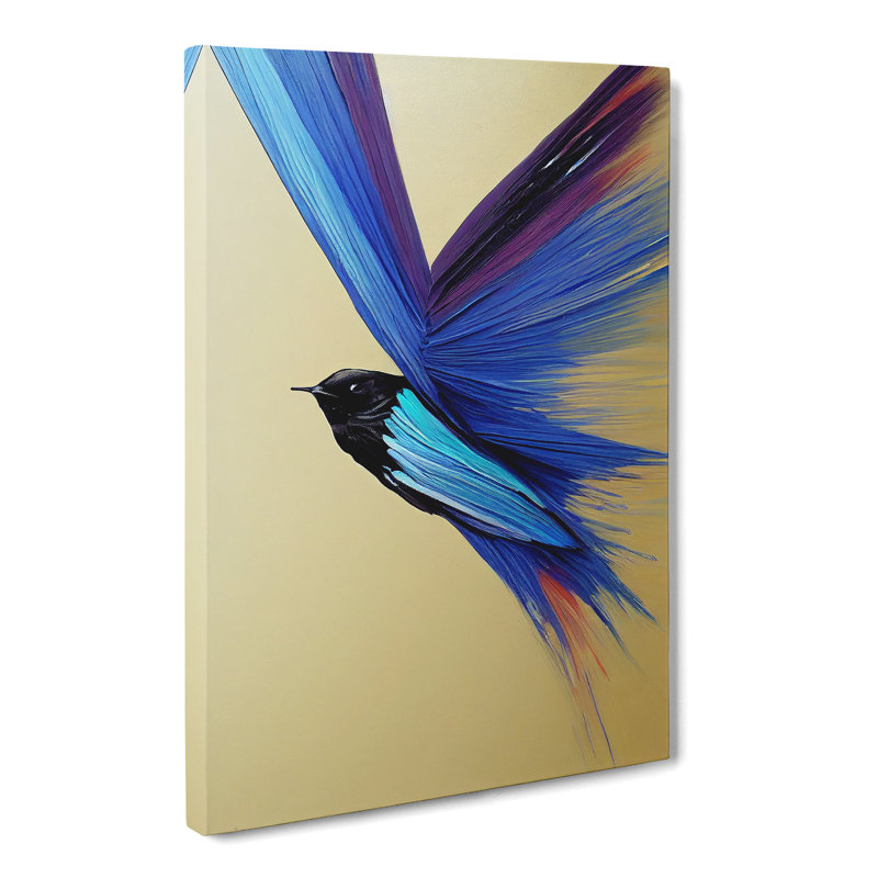 Lilya Swallow Bird Palette Knife - Wrapped Canvas, 76cm H x 50cm W