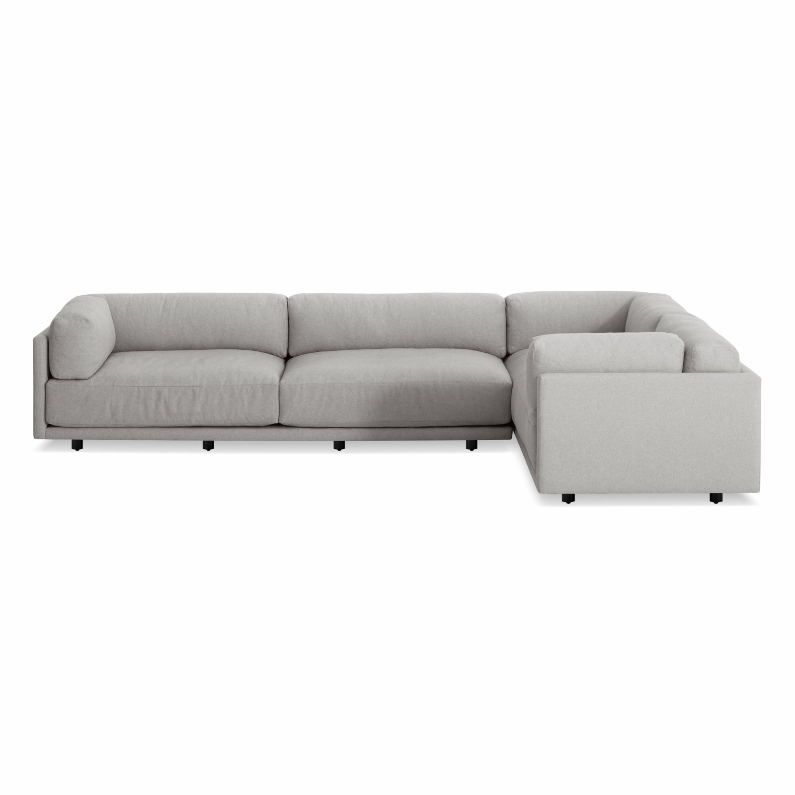 Sunday Upholstered L-Sectional, Left Hand Facing, Kelso Charcoal 100% Polyester