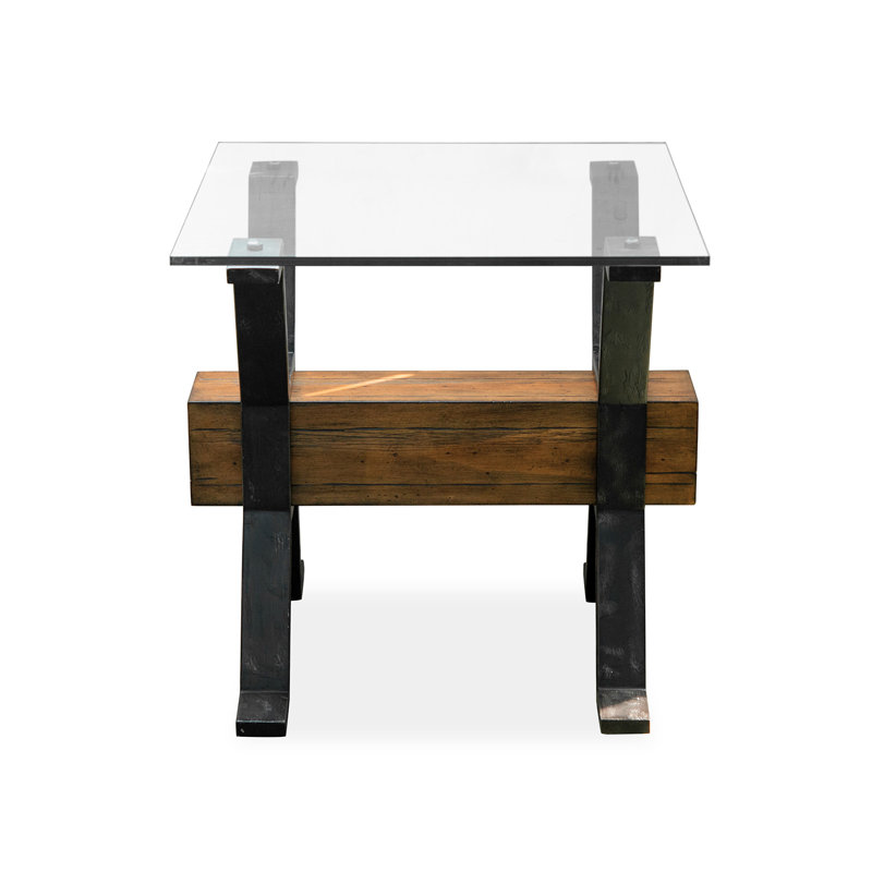Schott Glass Top End Table