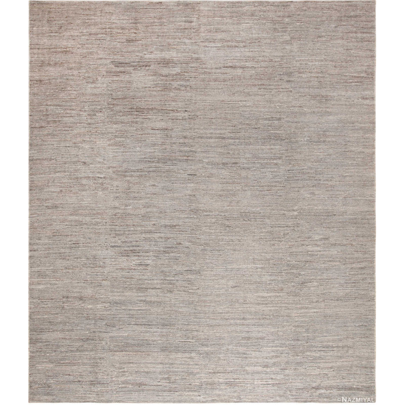 Tapis décoratif minimaliste moderne gris / crème One-of-a-Kind