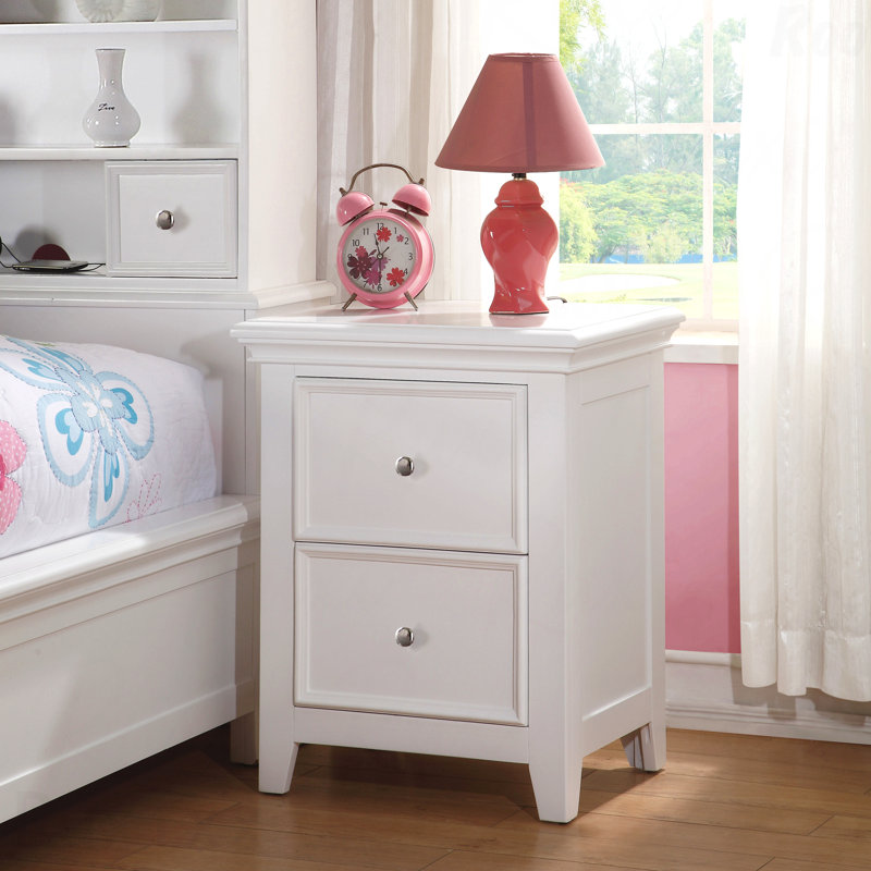 White 2-Drawer Nightstand