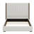 Tall Headboard Upholstered Bed With Vertical Striped And Wingback Design