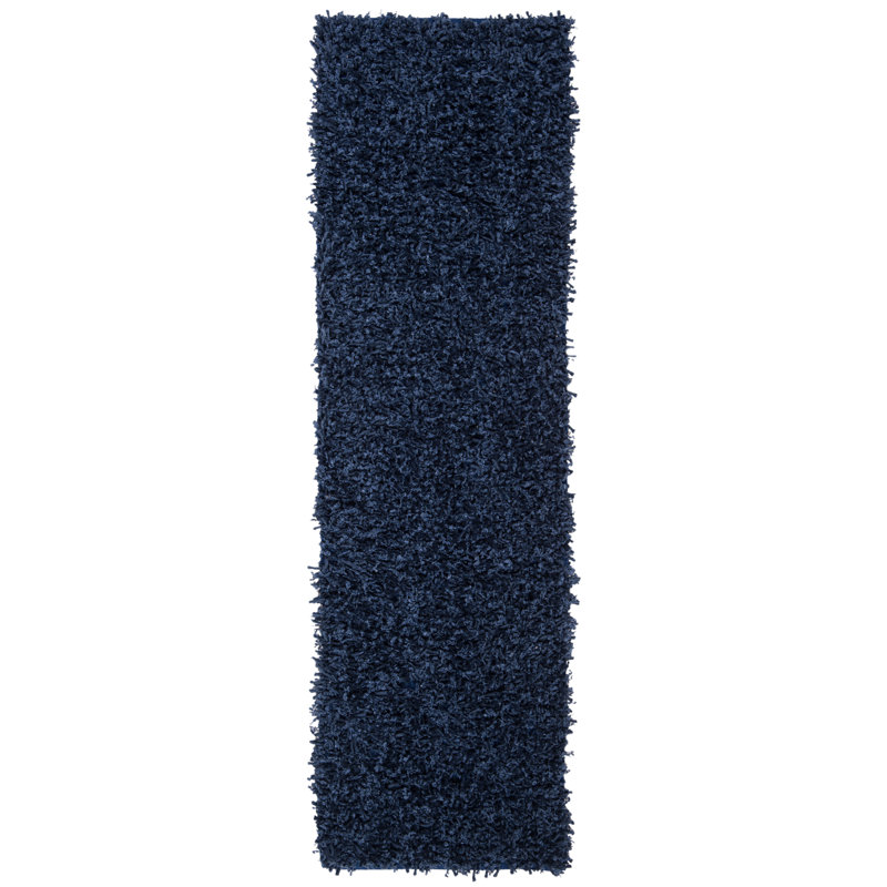 Tapis à poils longs tissé à la main Kiera, Tapis de couloir 2 pi 3 po x 8 pi