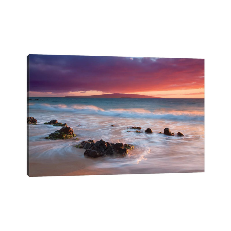 Doux coucher de soleil Maui, Acrylique, H 16 po x l 24 po x P 0,25 po
