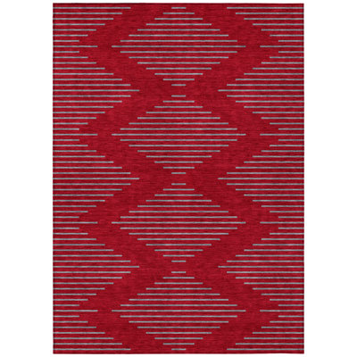 Norelia Red Washable Indoor-Outdoor Rug - 