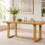 Table de salle à manger extensible UNAROZ en bois massif avec rallonge amovible et coins arrondis