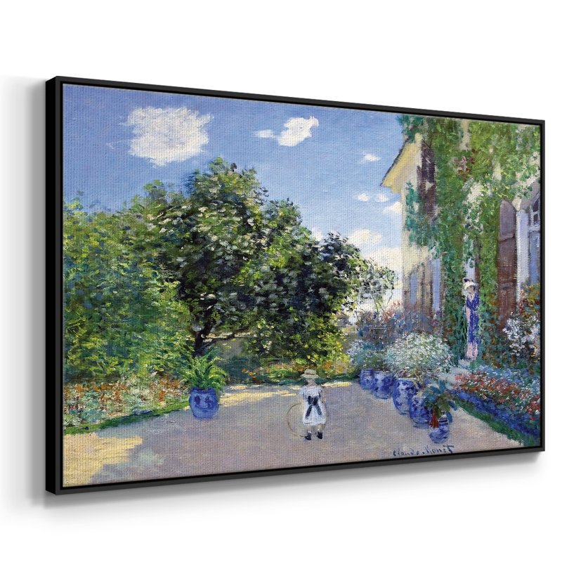 The Artist's House At Argenteuil, 1873, reproduction d'art sur toile, H 27 po x l 41 po x P 2 po, Noir