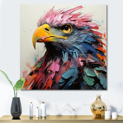 Rose et bleu majestueux aigle - aigle, art mural