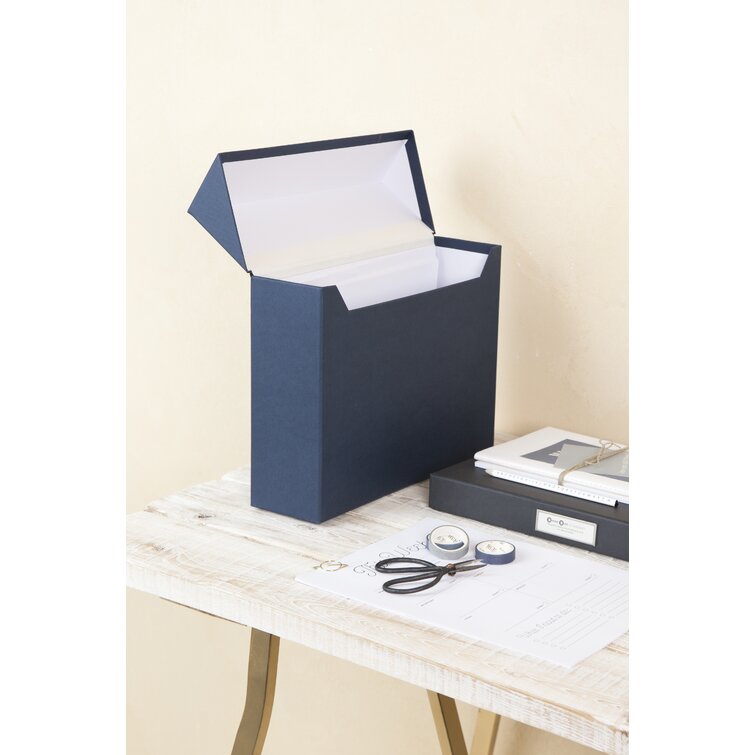  Bigso Lovisa Fiberboard Label Frame 12 File Storage Box, 9.4 x  3.7 x 13 in, White : Office Products