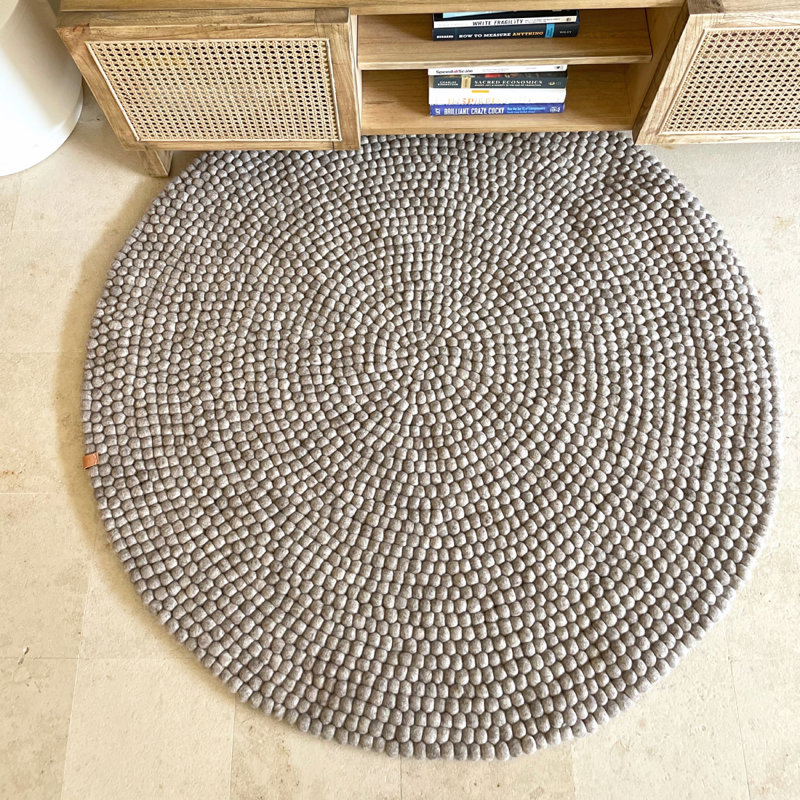 Area Rug, Round 120 x 120cm, Beige