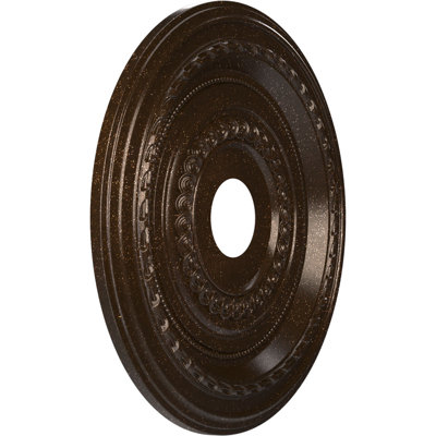 19"OD x 3 1/2"ID x 1"P Cole Thermoformed PVC Ceiling Medallion (Fits Canopies up to 5 1/8"), Textured Metallic Mystic Brown