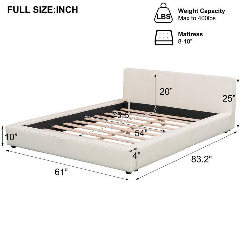 Lit tapissier beige élégant, Double