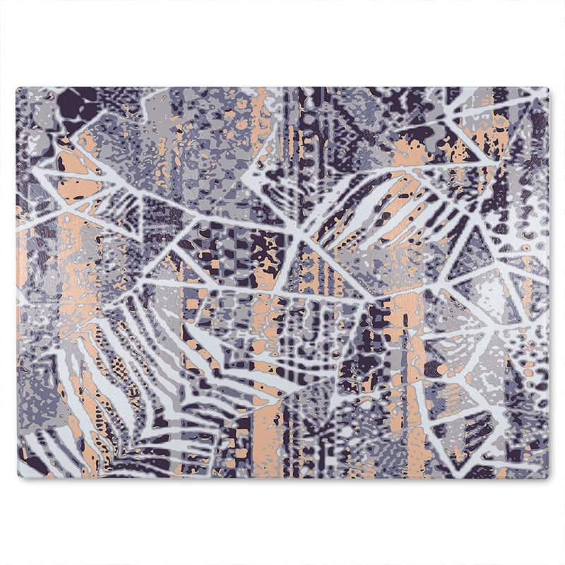 Grunged Print Glass Chopping Board, 28cm L x 20cm W
