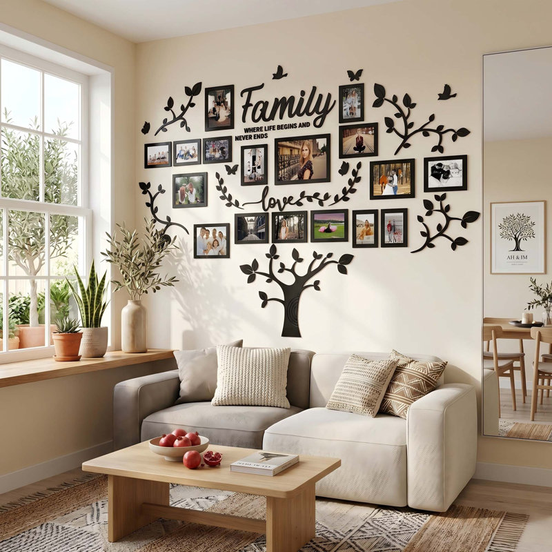 Décoration murale arbre de bricolage avec cadres photo à assembler soi-même