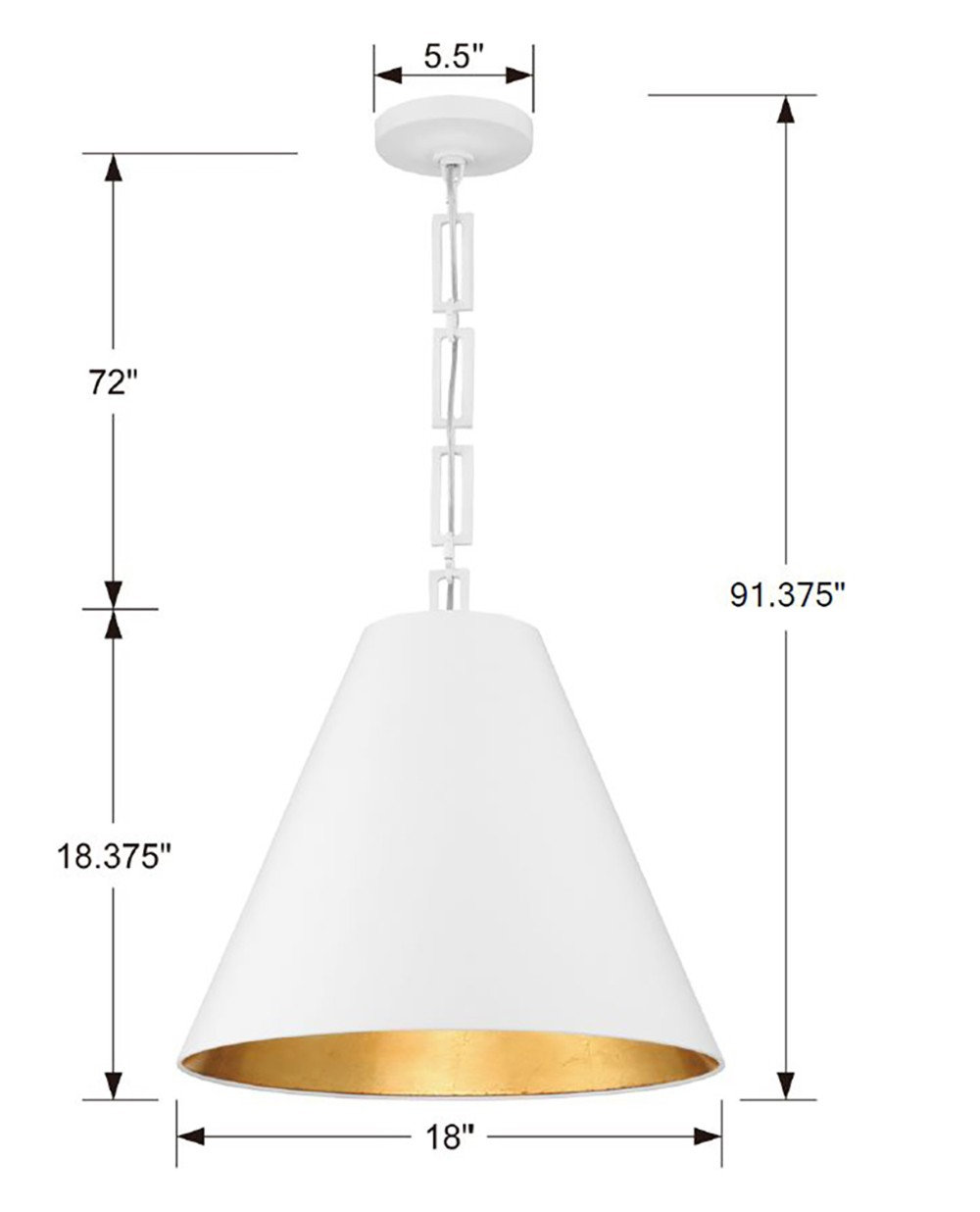 Altair Dimmable Stainless Steel 3-Light Pendant, Matte White/Antique Gold