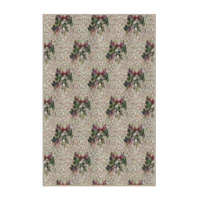Tapis ivoire à motif floral Iga