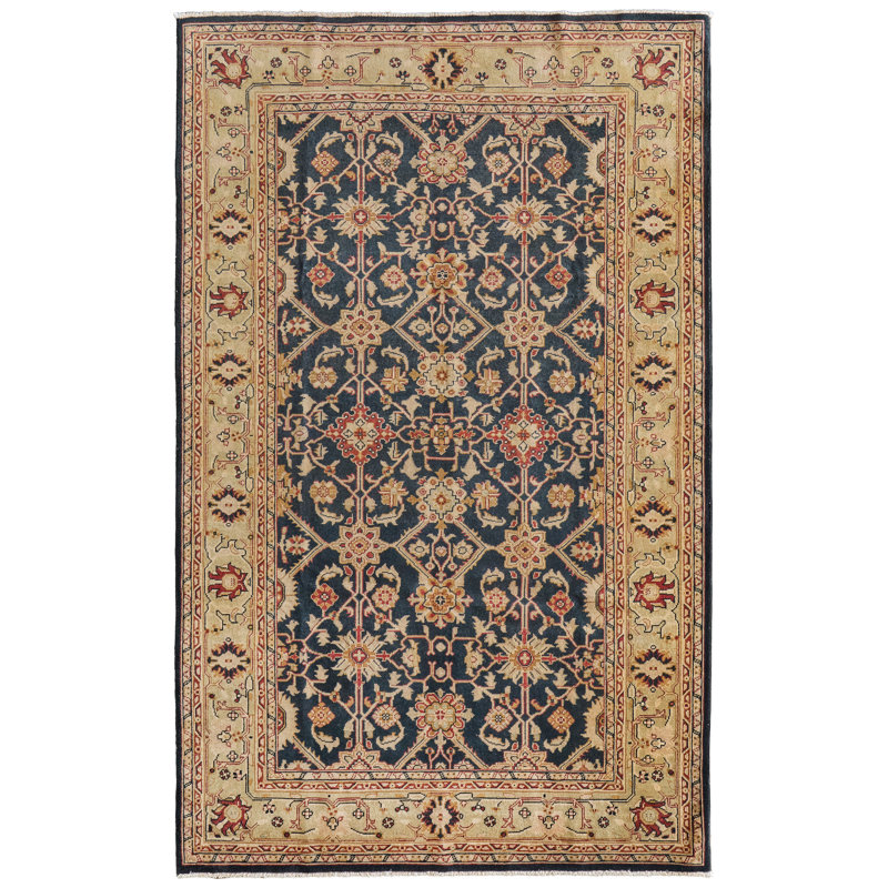 Tapis oriental traditionnel Alton, Noir, Rectangle 7 pi 9 po x 9 pi 9 po
