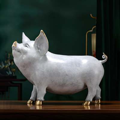 Lucky Pig Brass Ornament - Exquisite Home Decor