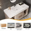 Meuble-lavabo flottant 39,4 po avec lavabo en céramique, 2 tiroirs à fermeture en douceur et plateau en ardoise blanche