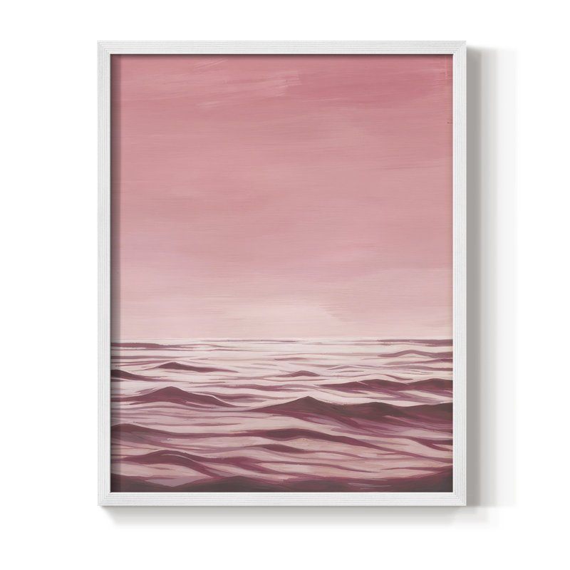 «Playa Rosa II», reproduction encadrée - bois massif, H 30 po x l 24 po, Blanc