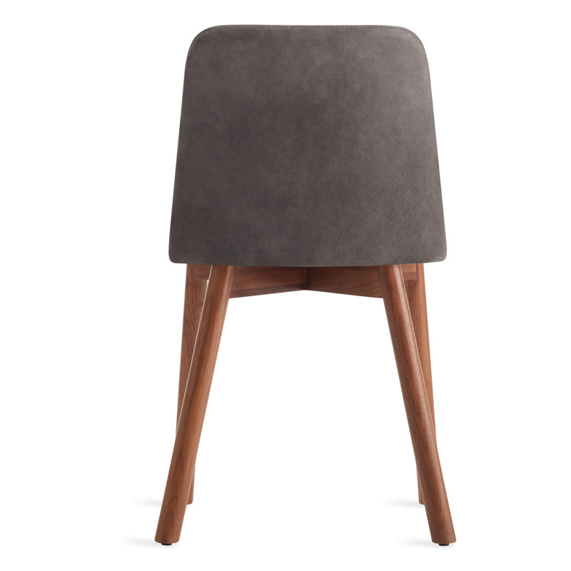 Chip Upholstered Dining Chair, Slate Genuine Leather, Smoke